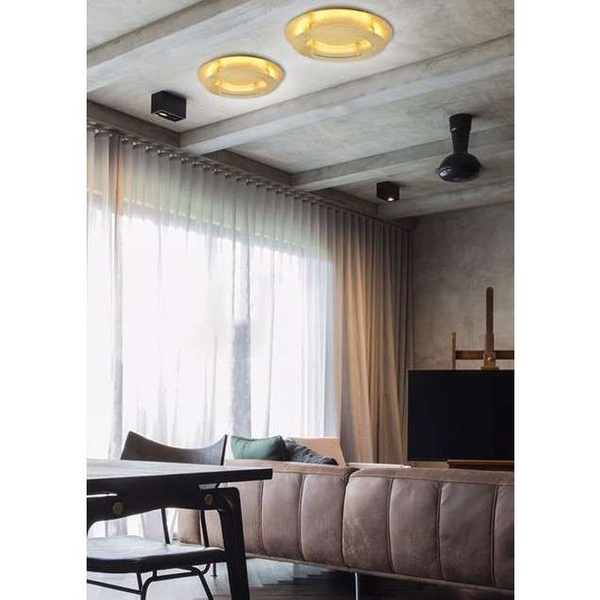 Plafon LAMPA sufitowa MERLE 98-66190 Candellux metalowa OPRAWA okrągła LED 24W 3000K art deco pierścień złoty