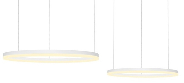 Lampa wisząca Halo AZ4977 80+60 LED 90W z pilotem pierścienie biała