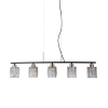 Szklana lampa wisząca tuby Simona PND-40814-5-BK-HBR czarny przezroczysty