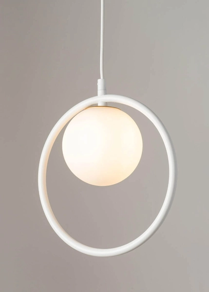 Wisząca lampa salonowa Ring pierścień ball biała okrągła