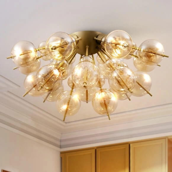 Lampa sufitowa plafon Bolla MOD133CL-04BS molekuły bursztynowe