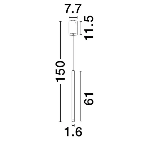 Lampa wisząca podłużna NOVENCIO LE45462 LED 4W 3000K czarna