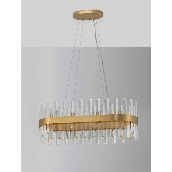 Glamour lampa wisząca CHOLULA LE42909 do pokoju kryształ złota