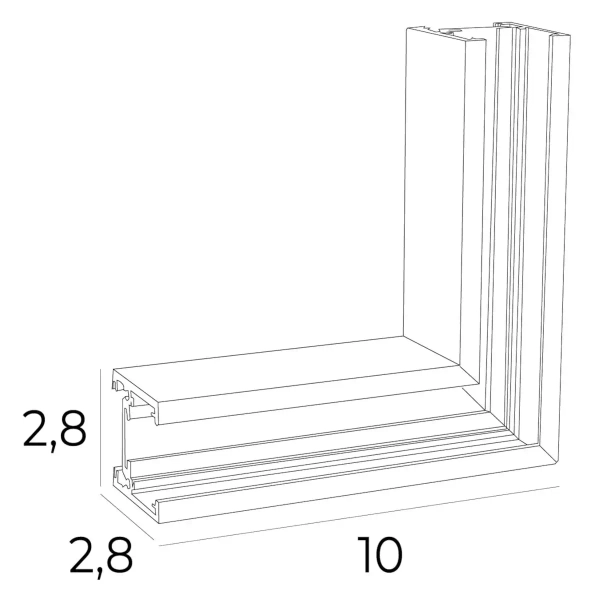 Szynowy łącznik magnetyczny MT0031 ściana-sufit biały