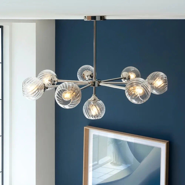 Molekułowa lampa sufitowa Allegra 104051 kule szklane nikiel