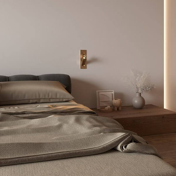 Podtynkowy kinkiet z regulacją LIBRA W0377 Maxlight LED 3W 3000K mosiądz