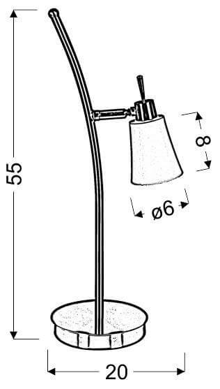 Retro lampa biurkowa Kroton 33-88942 stojąca biała patyna