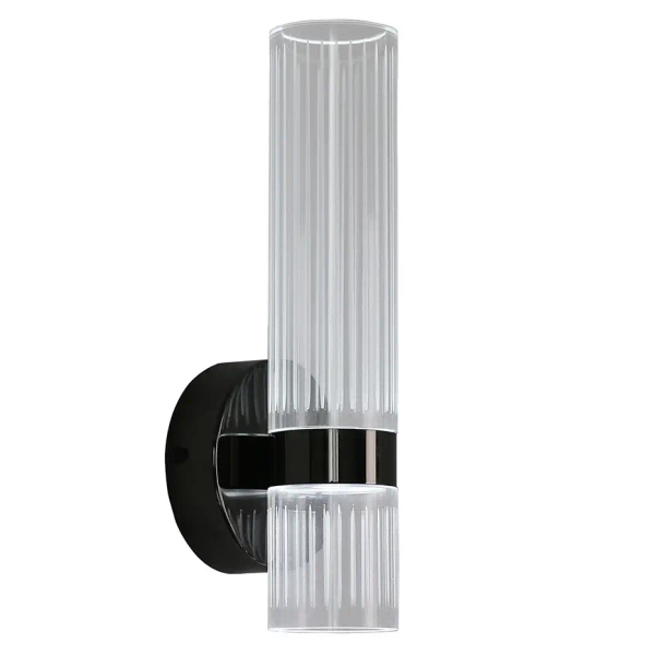 Ryflowana naścienna lampa Ambiente LP-1510/1W GR przezroczysty grafit