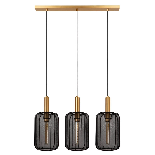 Sypialniana lampa wisząca Corina 03447/03/30 klosze siatka złota czarna