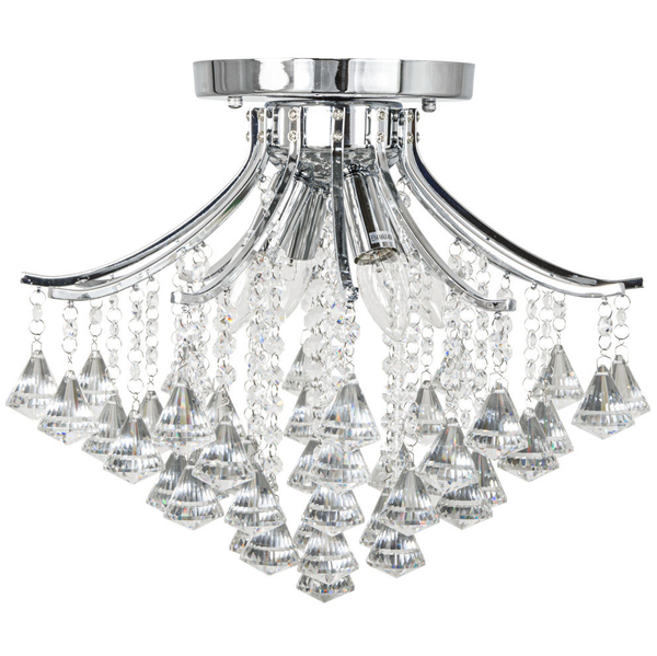 LAMPA sufitowa Wenecja 5192/4 8C Elem glamour OPRAWA metalowa z kryształkami chrom