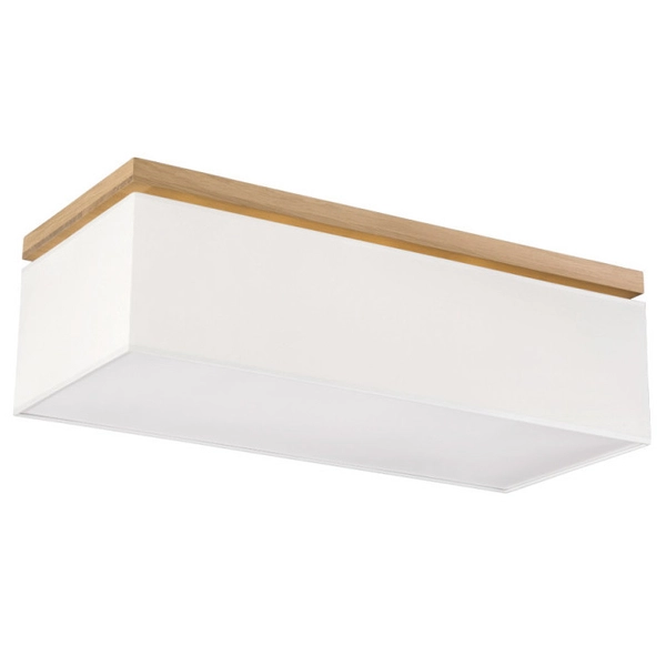 Skandynawska lampa plafon VERTIGA 34511474 prostokątna abażurowa biała