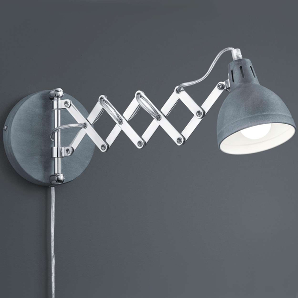Nożycowy kinkiet Scissor R20321078 RL Light regulowana harmonijka metalowa beton