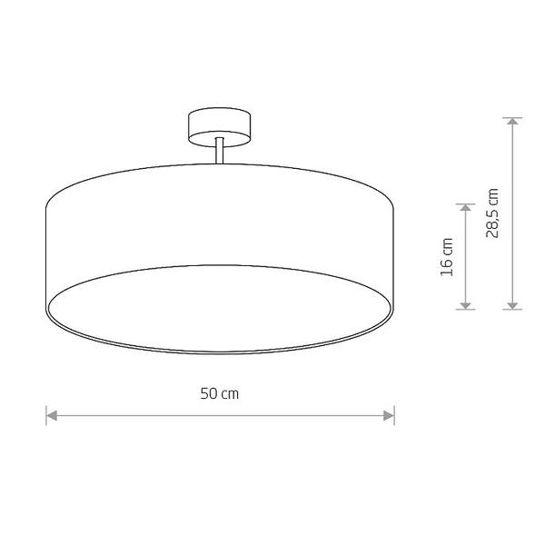Abażurowy plafon minimalistyczny Violet 7961 okrągły czarny hol