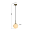Salonowa lampa wisząca Dorado LP-002/1P kula złoty biały