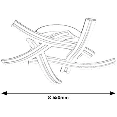 Plafon LAMPA sufitowa TULIO 5890 Rabalux wstążki OPRAWA metalowa LED 60W 3000K białe
