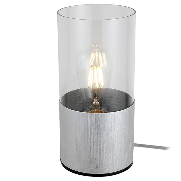 Minimalistyczna lampka nocna Zelkova 3153 okrągła szklana aluminium