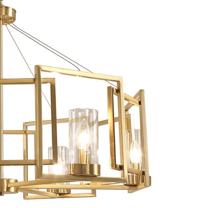 Nowoczesny żyrandol salonowy CGGLASSBRAFRAM80 złote ramki