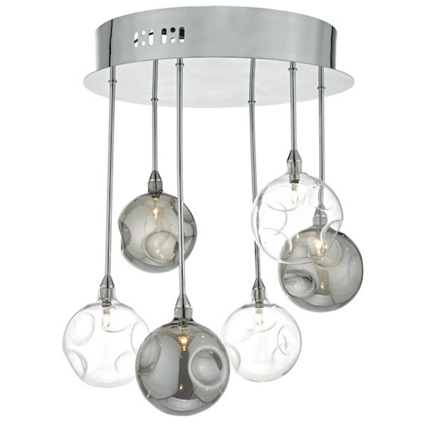 Salonowa lampa wisząca Quinn QUI0610 Dar Lighting kule szklane dymione chrom