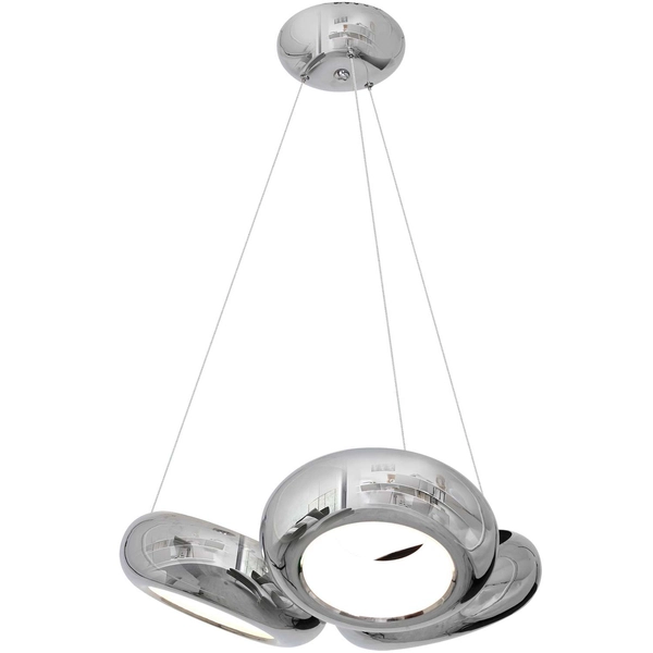 Wisząca LAMPA futurystyczna MERCURIO ML329 Milagro metalowa OPRAWA zwis LED 36W pierścienie circles chrom