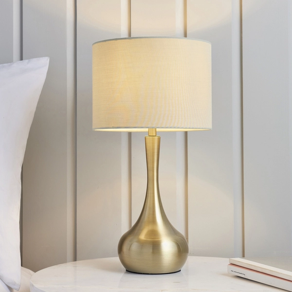 Lampa stołowa ściemnialna dotykowa mosiądz Piccadilly OUTLET