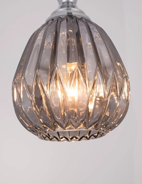 LAMPA wisząca BAILEN LE41892 Luces Exclusivas szklana OPRAWA zwis łezka chrom szara