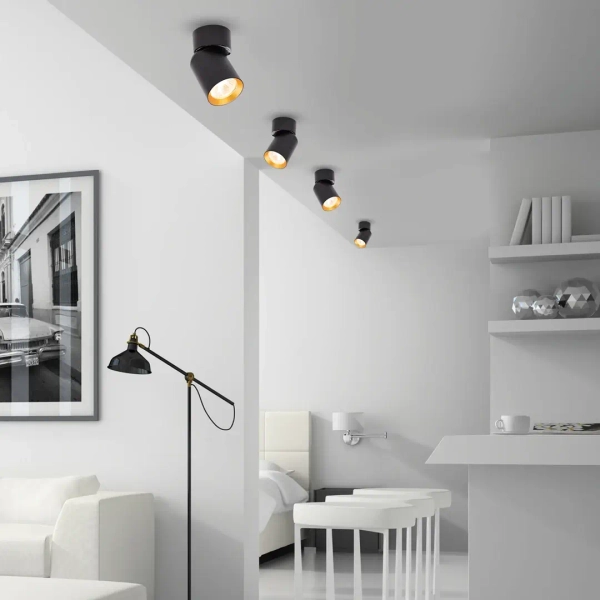 Lampa regulowana sufitowa ANDY ML9933 do salonu czarny złoty
