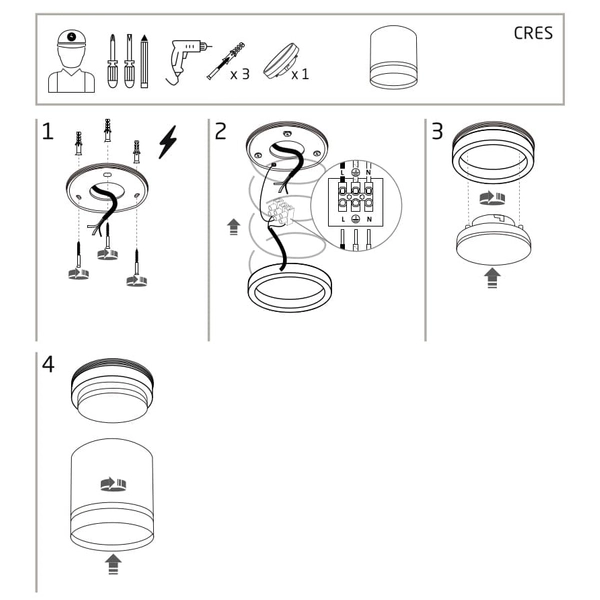 Lampa sufitowa tuba Cres 10478 Nowodvorski punktowa okrągła biała