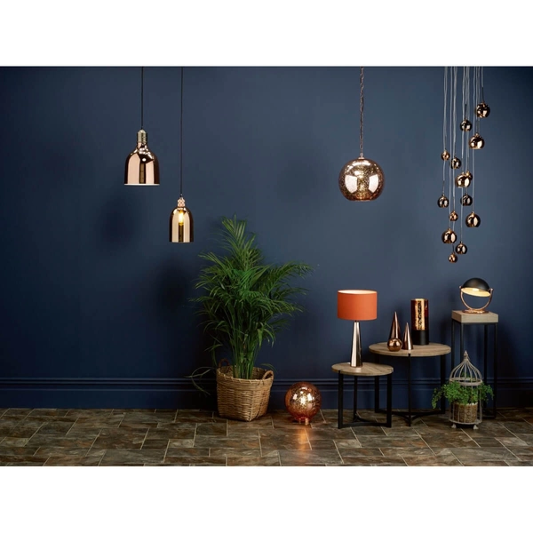 Wisząca lampa Aurelia AUR1564 Dar Lighting szkło miedziany czarny chrom bursztynowy