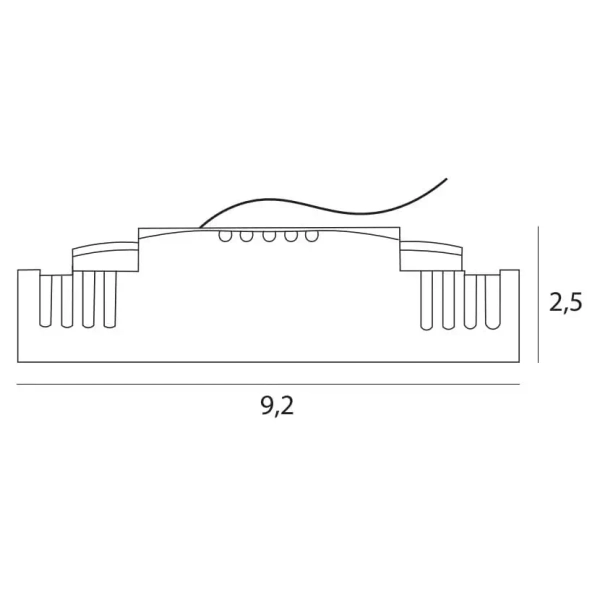 Wpustowa lampa sufitowa Trafo H0134 LED 4W 3000K czarny biały