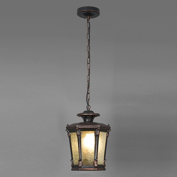 Ogrodowa lampa wisząca AMUR zewnętrzny zwis vintage czarny patyna