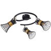 LAMPA sufitowa PURRA 54814-3 Globo metalowa OPRAWA plafon rustykalne klatki druciane czarne złote