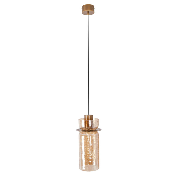 Szklana lampa wisząca tuba SIGNATURE P0602 Maxlight LED 8W 3000K mosiądz przezroczysty