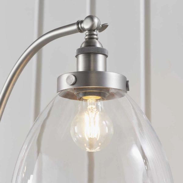 Pokojowa lampa podłogowa Hansen 91741 Endon srebrna przezroczysta