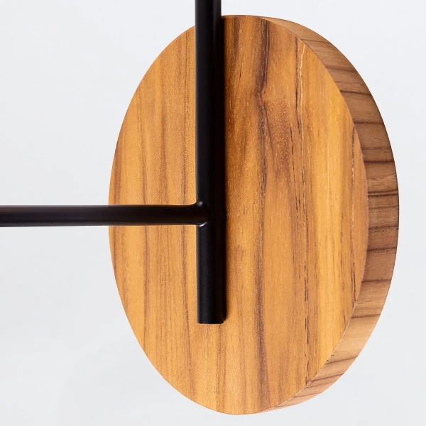 Ścienna lampa okrągła Dot QN-DOT-WB1-TEAK drewniana brązowy czarny