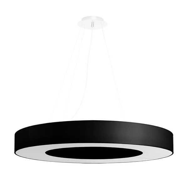 Wisząca LAMPA materiałowa SL.0754 okrągła OPRAWA zwis abażurowy czarny