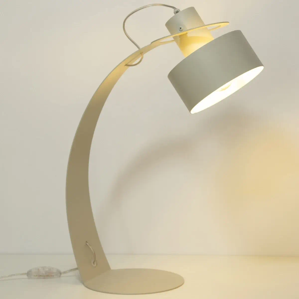 Regulowana lampa biurkowa Rif 41444 na komodę szara beżowa