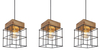 Lampa wisząca Merril 15530-3H metalowe klatki czarne drewno