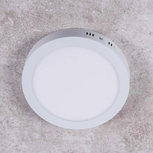 Plafon sufitowy SOLID PMO24NW LED 24W metalowy do salonu okrągły biały