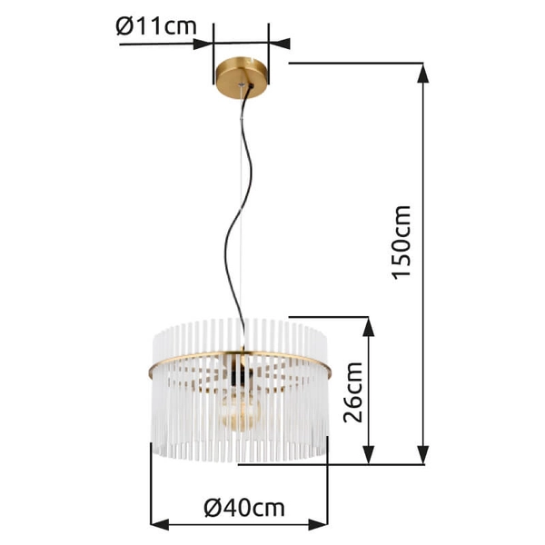 Zwisowa lampa szklana GORLEY 15698HM glamour złota przezroczysta