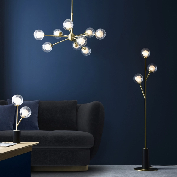 Zwisowa lampa molekuły L&-196690 Light& szklane kule sticks mosiądz OUTLET