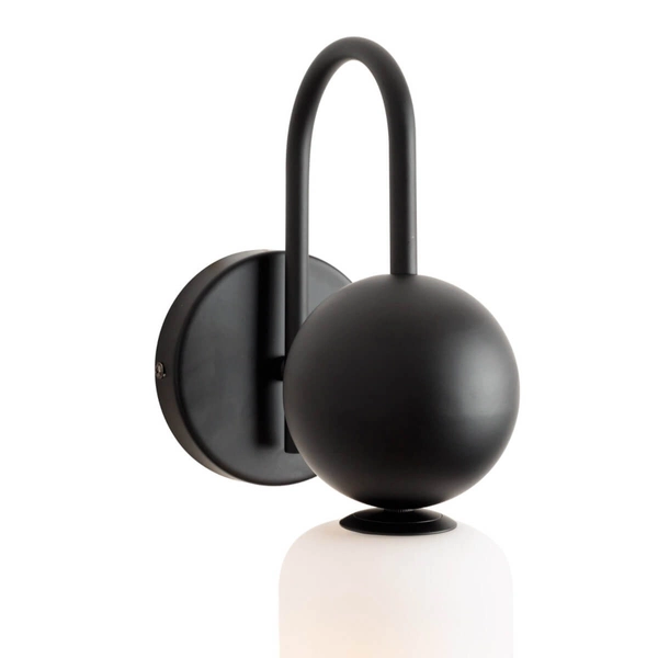 Kinkiet ścienny owalny NOVA W0381 Maxlight szklany kula czarny biały