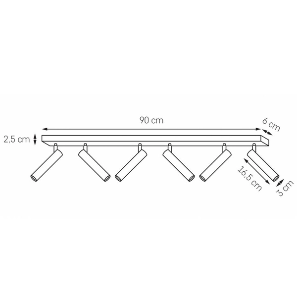 Regulowana lampa sufitowa Roll 50916601 Kaspa LED 25,2W 3000K tuby białe