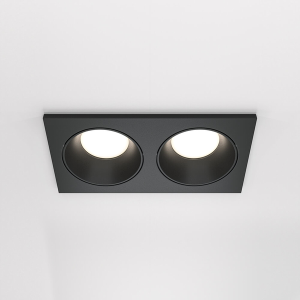 Podwójna lampa podtynkowa Zoom DL033-2-02B Maytoni IP65 ogrodowa czarna