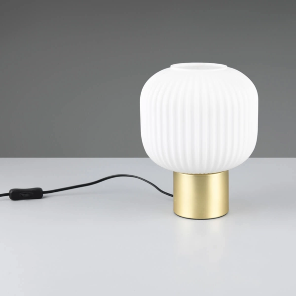 Stołowa lampka nocna DIVA 519800108 bańka kula do salonu złoty biały czarny