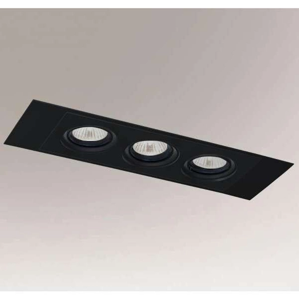 Oczko LAMPA sufitowa EBINO H 3348 Shilo podtynkowa OPRAWA regulowana WPUST prostokątny czarny