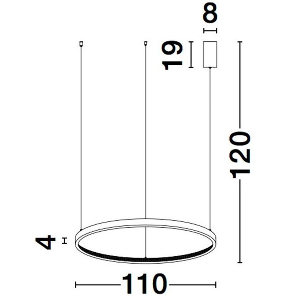Glamour LAMPA wisząca MORON LE41721 Luces Exclusivas metalowa OPRAWA okrągy ZWIS LED 60W 3000K pierścień krysztaki czarne