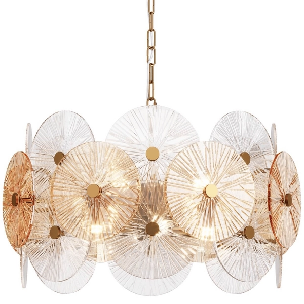 Wisząca lampa do salonu Aster MOD007PL-08G bursztyn złota