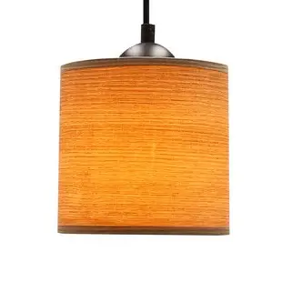 Wisząca lampa nad stół LEGNO 31-18311 z tkaniny brązowa czarna