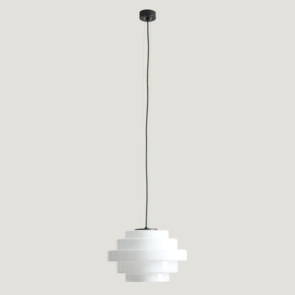 Wisząca lampa szklana FILO 9015G1 do sypialni biała czarna