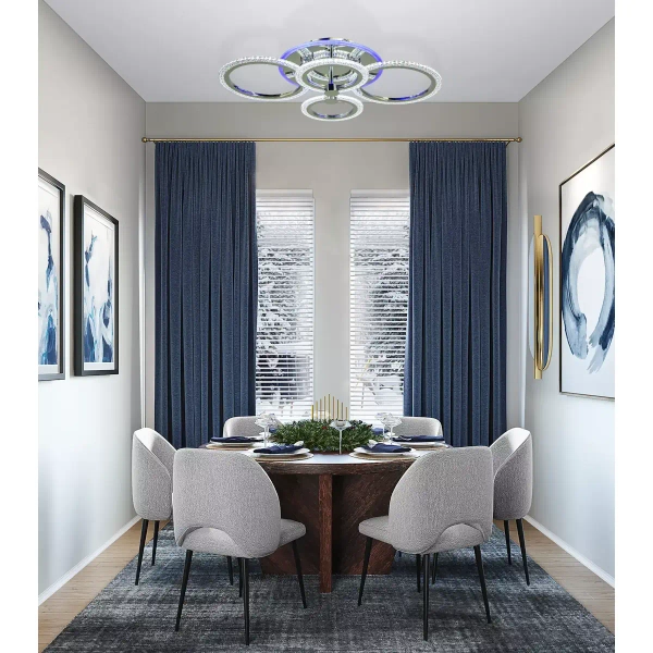 Sufitowa lampa glamour DRS2032/4 LED 75W z pilotem chrom